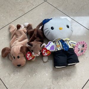 New TY Beanie Babies McDonalds Crew Wedding Dog Bones Cat Pounce Hello Kitty